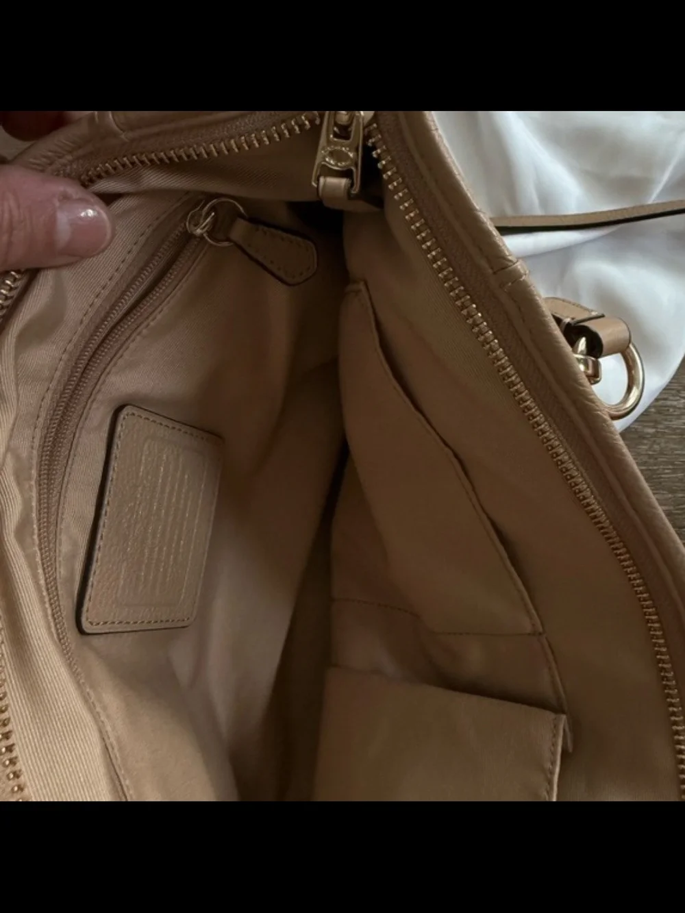 Coach Pebbled Leather Satchel in Tan